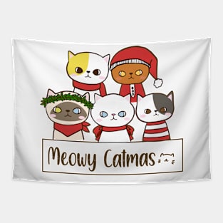 Meowy Catmas Christmas, Funny Cats Sweater Tapestry