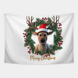 Santa reindeer christmas Tapestry