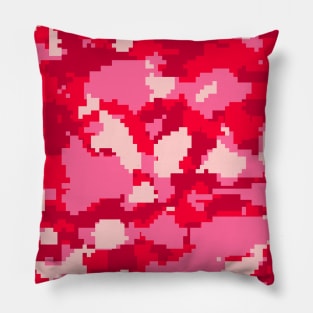 Pink Red Digital Camouflage Pillow