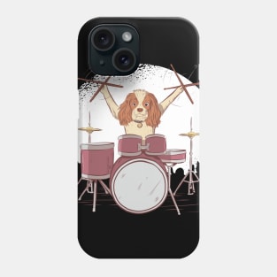 Drummer Dog - rocker puppy funny Phone Case