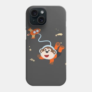 Space monkey or astronaut in a space suit with cartoon style Phone Case