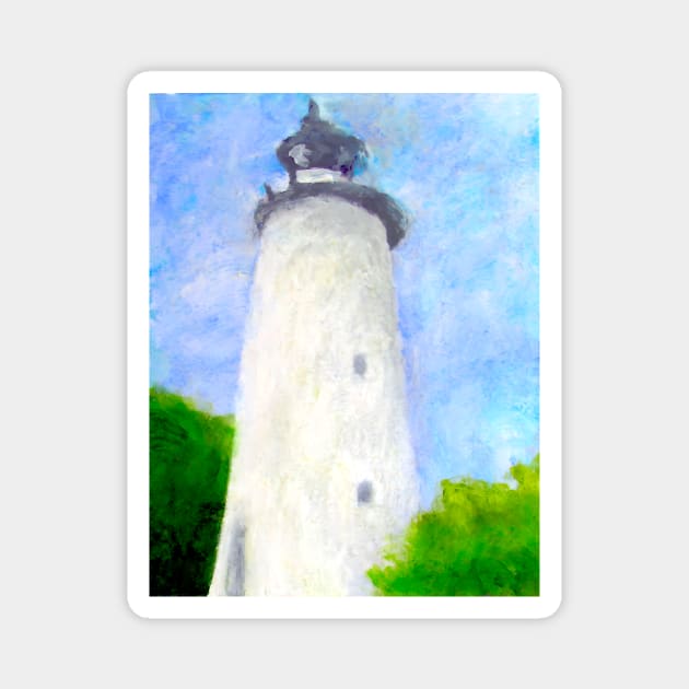 Lighthouse Ocracoke Island North Carolina Magnet by DonWillisJrArt