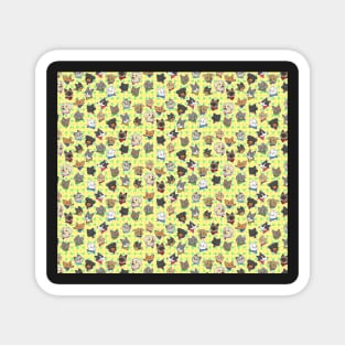 Pets pattern yellow Magnet