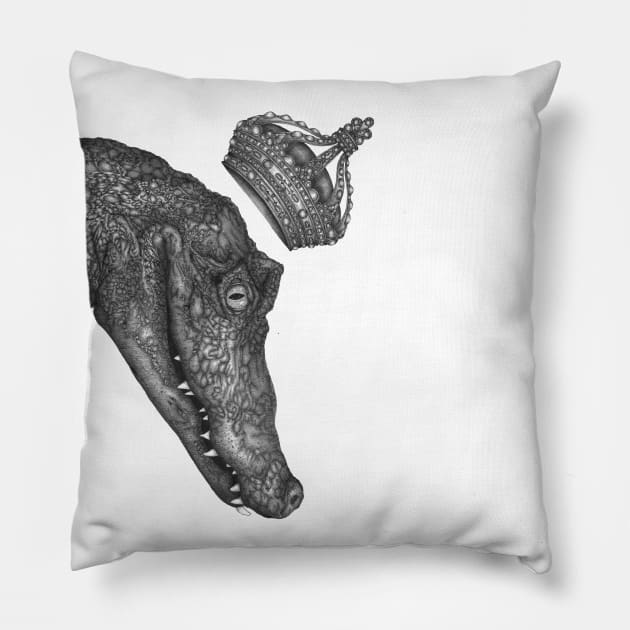 The Alligator King Pillow by ECMazur