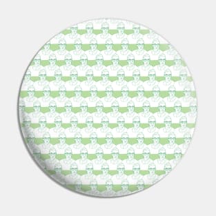 Ruth Bader Ginsburg Pattern in Green Pin