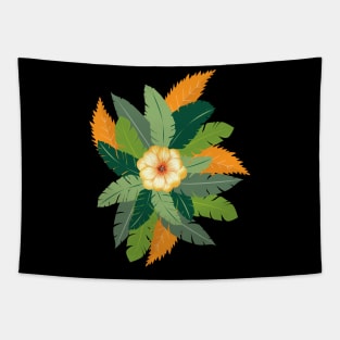 Colorful Leaf and Flower Design Tapestry