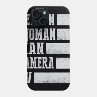 Person Woman Man Camera Tv Cognitive Test Shirt Trump Words 5 0 Phone Case