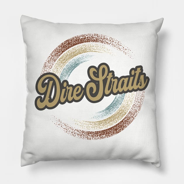 Dire Straits Circular Fade Pillow by anotherquicksand
