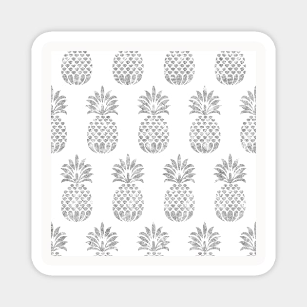 Silver Pattern Neck Gaiter Pineapples Silver Neck Gator Magnet by DANPUBLIC