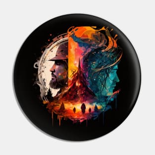 Bright abstract illustration of Lord of the rings Pin