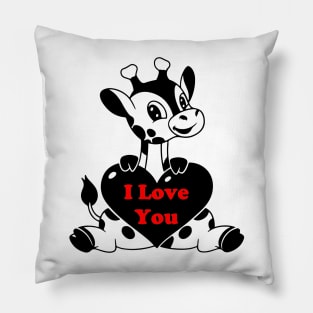 Baby Giraffe with Heart Pillow