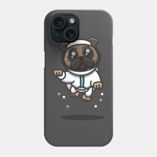 astronot pug dog in action Phone Case