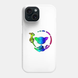 Rainbow Buddhist cat awakening Phone Case