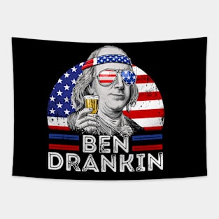 Ben Drankin Party Vintage USA Flag Tapestry