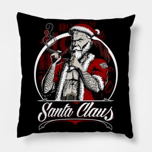 Badass Santa Claus Christmas Pillow