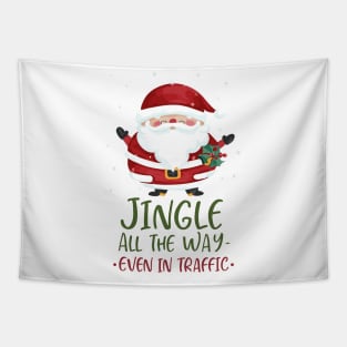 Jingle Jam: Santa's Traffic Symphony Tapestry