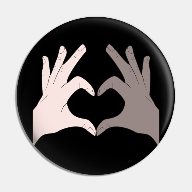 Hands Making Heart Shape Love Sign Language Valentine's Day Pin by Okuadinya