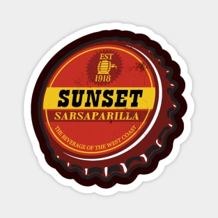 Vintage Sunset Sarsaparilla Root Beer Bottlecap Magnet