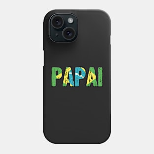 Papai Brazilian Dad Father Brasil Flag Distressed Phone Case