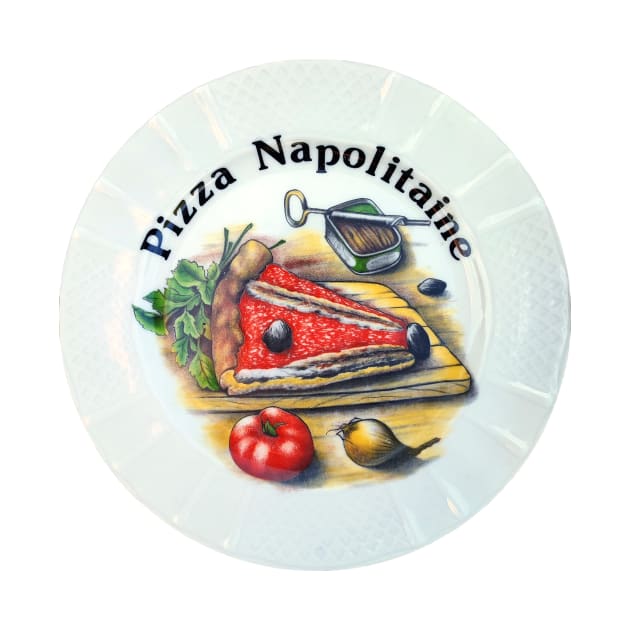 Pizza Napolitaine,  a dinner plate of delicious foods by JonDelorme