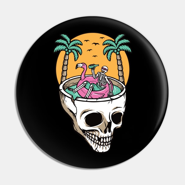 Chill out on the skull beach Main Tag Pin by Sophroniatagishop