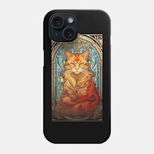 Tangerine Tabby Art Nouveau Phone Case