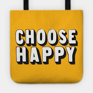 Choose Happy! Retro Typography Design Tote