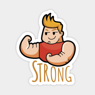 strong man sign hand Magnet