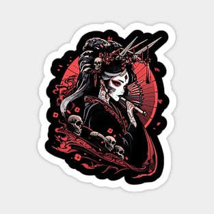 Geisha | Grim Reaper Geisha Skull | Cool Retro Japanese Aesthetic #9 Magnet
