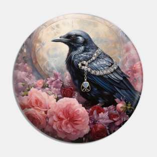 Raven With Gems Pin