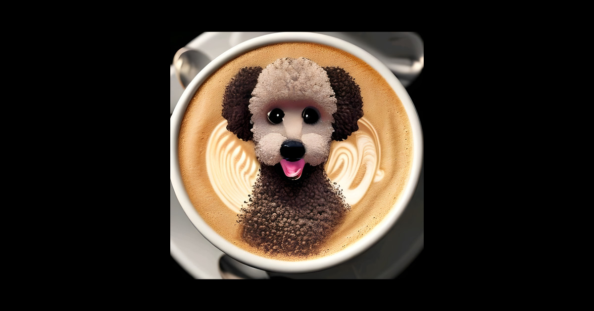 art coffee with dog Coffee Cup Design Sticker TeePublic