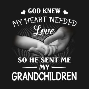 God Knew My Heart Needed Love He Sent Me My Grandchildren T-Shirt