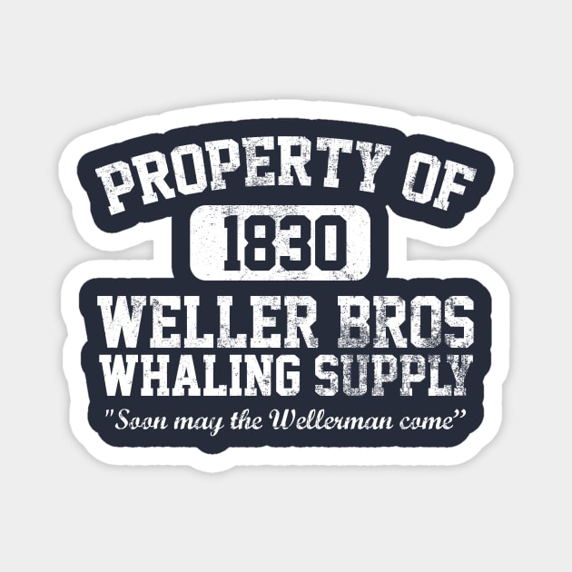 Property of Weller Brothers White Distressed Magnet by dystopic