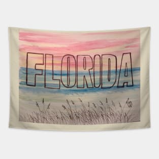 Florida Beach Postcard Tapestry