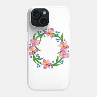 Alstroemeria Floral Spring Wreath Phone Case