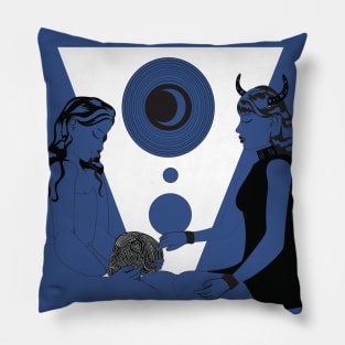 Creepy Gals Coven Get together Print Pillow