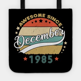 Awesome Since December 1985 Birthday Retro Sunset Vintage Tote