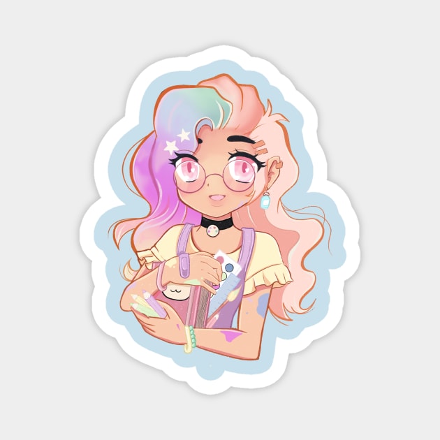 Artist girl life Magnet by Pastelpandabum