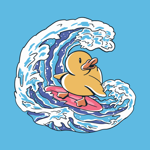 Funny Rubber Ducky Surfing on the Great Wave Off Kanagawa // Cute Rubber Duck by Now Boarding