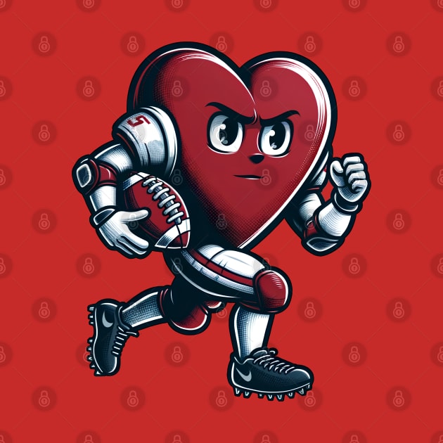 Valentine's Day Heart Football Player by E