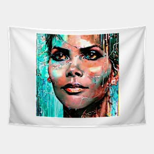 Face of Halle Berry Tapestry