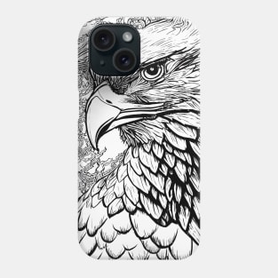 Eagle Bald Eagle Bird Wild Nature Illustration Line Epic Illustration Line Art Phone Case