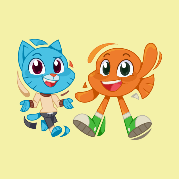 Kitty and Fishy Bros by Imaplatypus