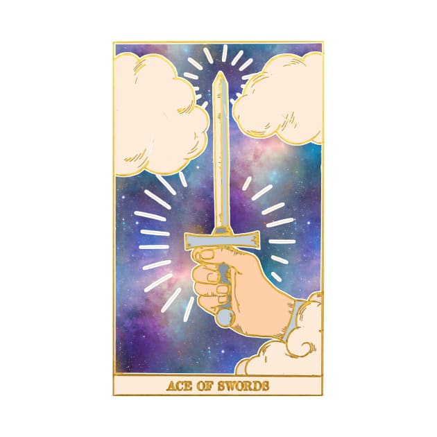 Ace Of Swords - Tarot Card Print - Minor Arcana by annaleebeer