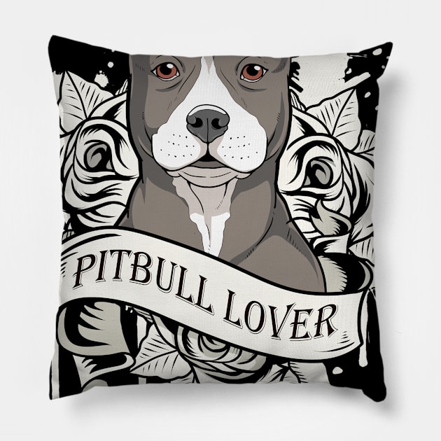 Awesome Pitbull Gift Print Pit Bull Lover Product Pillow by Linco