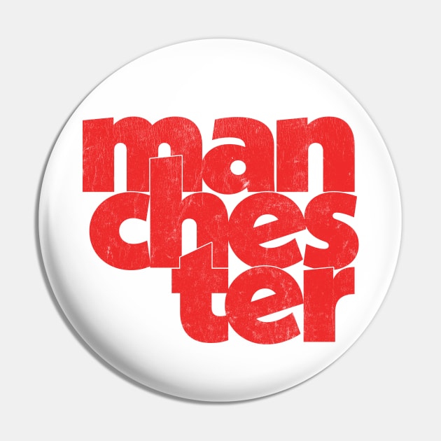 Manchester // Retro Style Typography Design Pin by DankFutura