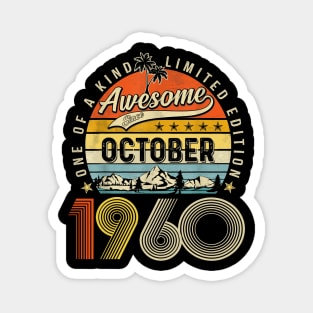 Awesome Since October 1960 Vintage 63rd Birthday Magnet