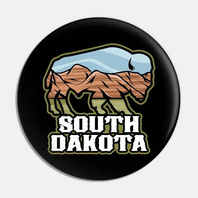 South Dakota Badlands Buffalo Pin by SouthDakotaGifts