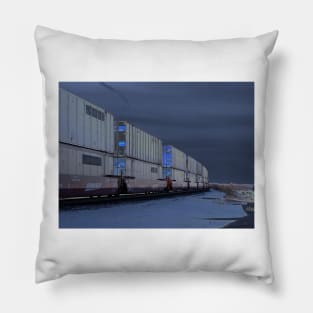 Catch the Blue Train Pillow