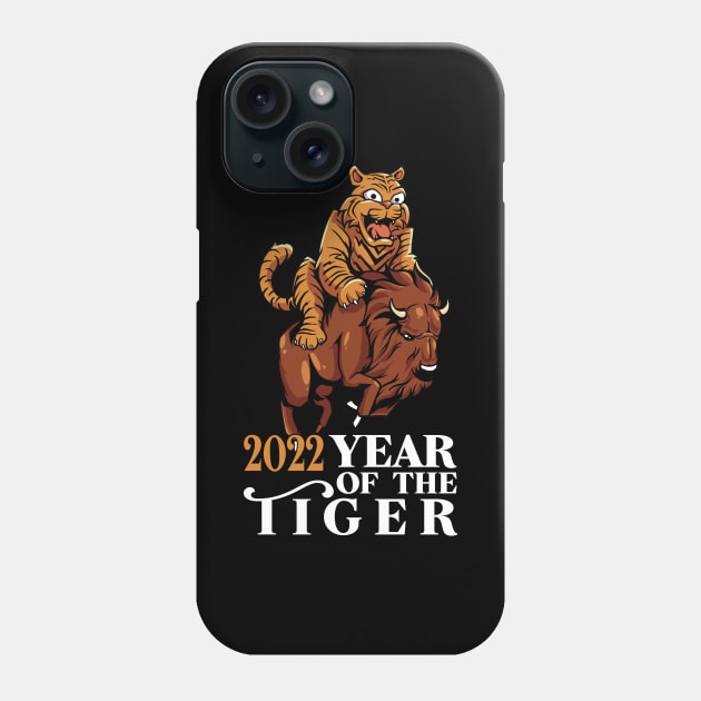 Tiger riding buffalo - 2022 Year of the tiger Phone Case by Modern Medieval Design